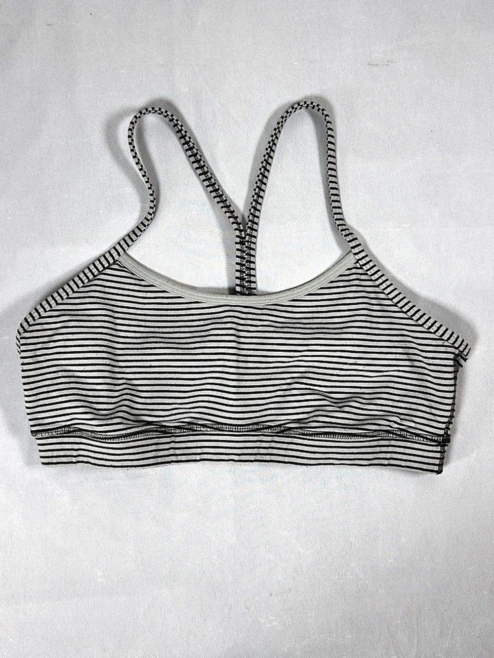 Lululemon Energy Bra Black & White Striped Sports Bra
